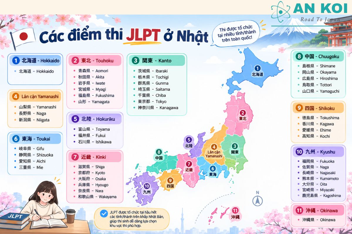 Cách xem địa điểm thi JLPT ở Nhật và tra cứu phòng thi chính xác