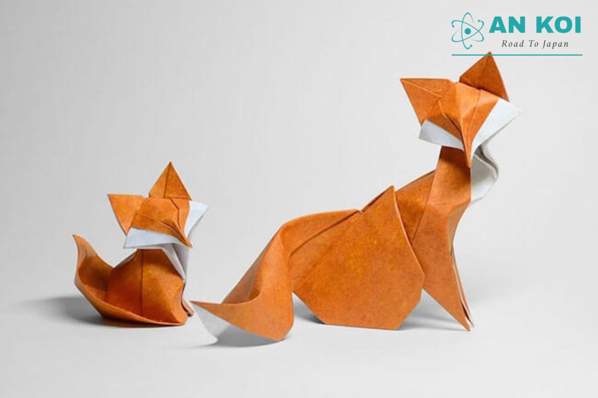 This paper fox illustrates pure Origami art, with the form created mainly through folds in a single sheet of paper.